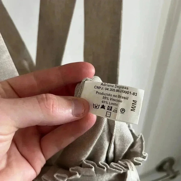 Adriana Degreas Linen Blend Cross Back Overall Dress Size Medium - Picture 6 of 6